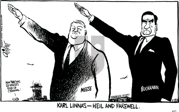 Pat Oliphant - Tuesday April 21, 1987 Comic Strip