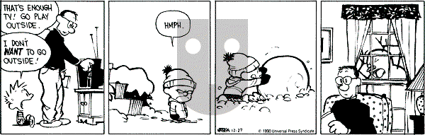 Calvin and Hobbes - Thursday December 27, 1990 Comic Strip