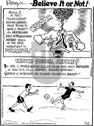 Ripley's Believe It or Not on Friday July 2, 1999 Comic Strip