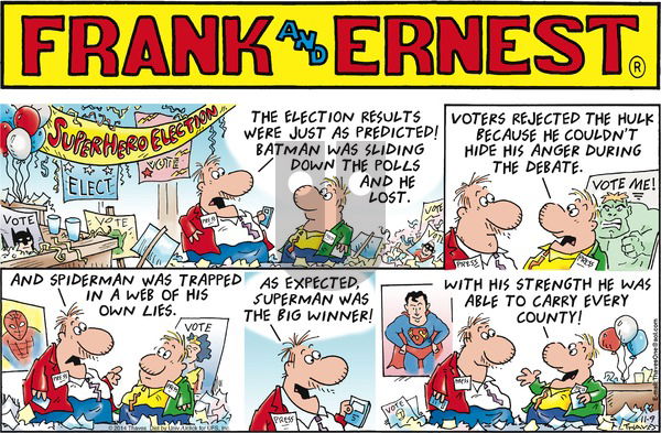 Frank and Ernest on Sunday November 9, 2014 Comic Strip