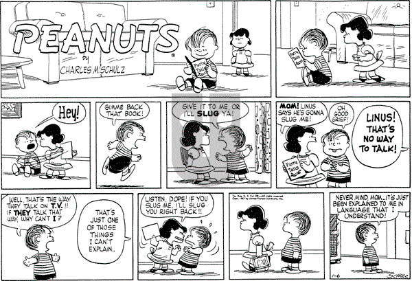 Peanuts - Sunday January 6, 1957 Comic Strip