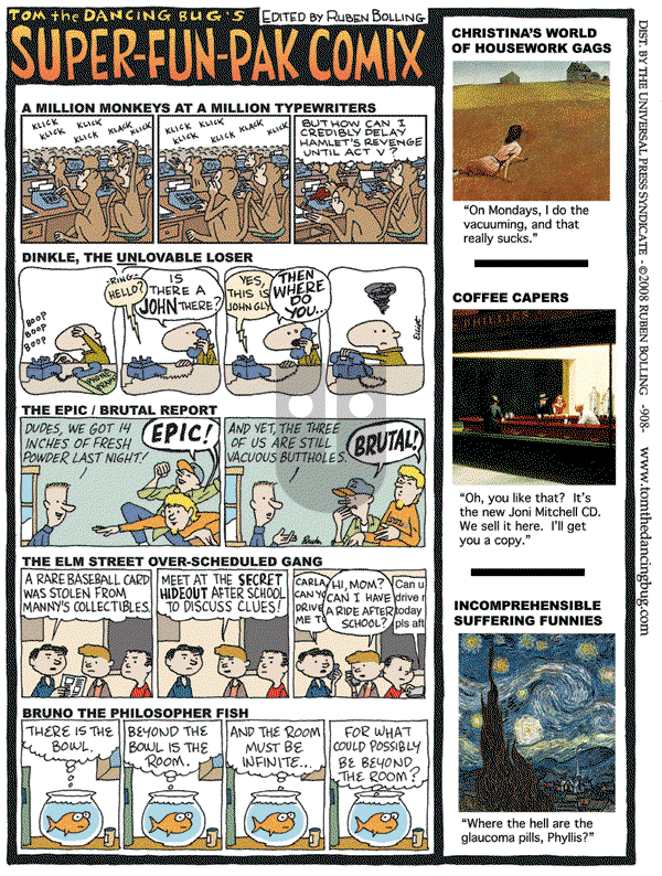 Tom the Dancing Bug on Saturday July 12, 2008 Comic Strip