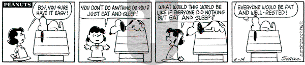 Peanuts on Thursday March 14, 1963 Comic Strip