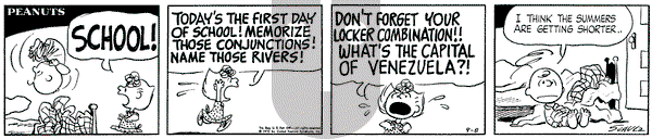 Peanuts on Tuesday September 8, 1970 Comic Strip