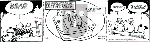 Over the Hedge on Thursday July 10, 1997 Comic Strip