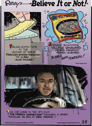 Ripley's Believe It or Not on Monday February 5, 2018 Comic Strip