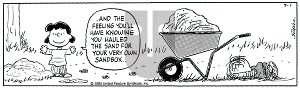Peanuts - Saturday July 1, 1995 Comic Strip