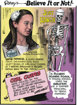 Ripley's Believe It or Not on Thursday January 15, 2015 Comic Strip
