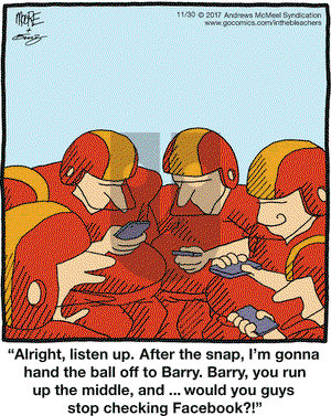 In the Bleachers on Thursday November 30, 2017 Comic Strip