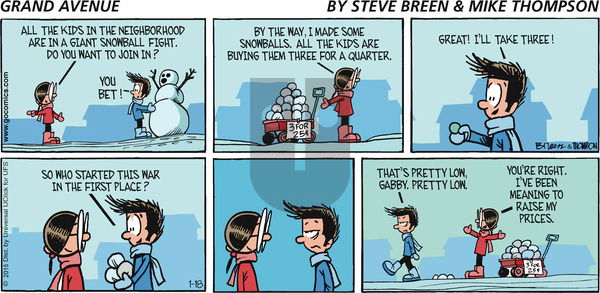 Grand Avenue on Sunday January 18, 2015 Comic Strip