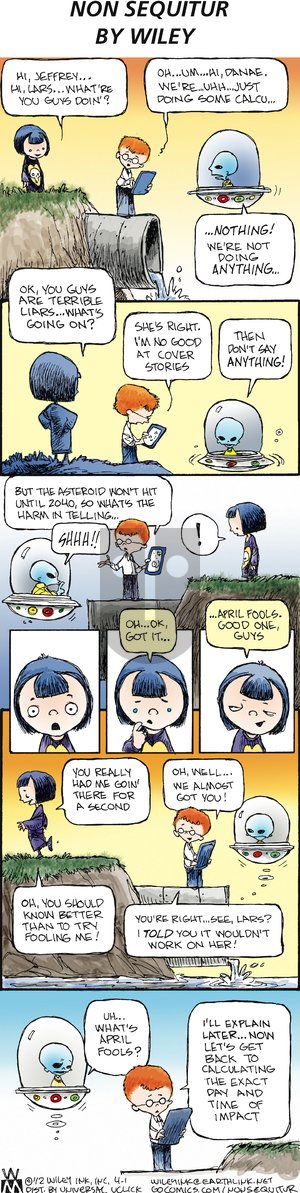 Non Sequitur on Sunday April 1, 2012 Comic Strip