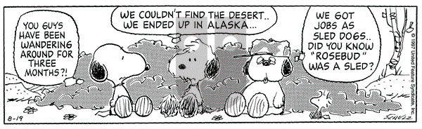 Peanuts - Tuesday August 19, 1997 Comic Strip
