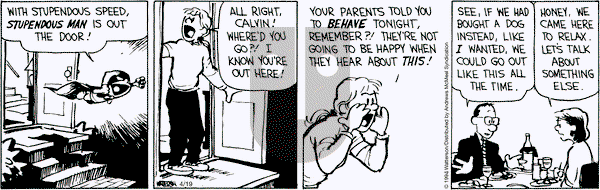 Calvin and Hobbes - Friday April 19, 2024 Comic Strip