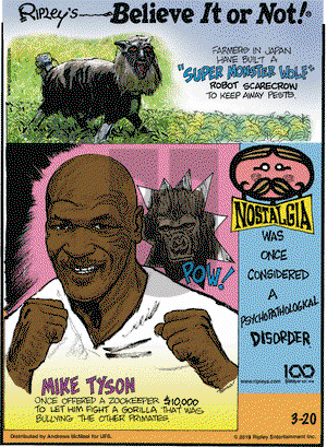Ripley's Believe It or Not on Wednesday March 20, 2019 Comic Strip