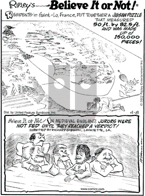 Ripley's Believe It or Not on Monday April 8, 2002 Comic Strip