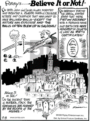 Ripley's Believe It or Not on Saturday July 3, 1999 Comic Strip