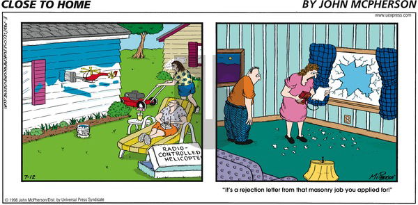 Close to Home on Sunday July 12, 1998 Comic Strip