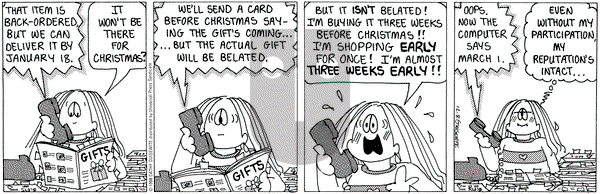Cathy Classics on Tuesday December 8, 1998 Comic Strip