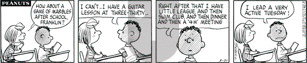 Peanuts - Tuesday March 21, 1972 Comic Strip