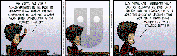 The Boondocks on Wednesday April 10, 2002 Comic Strip