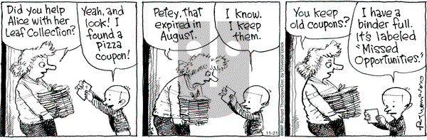 Cul de Sac on Wednesday November 21, 2012 Comic Strip