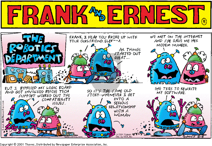 Frank and Ernest on Sunday August 5, 2001 Comic Strip