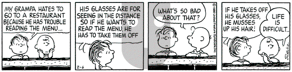 Peanuts on Thursday February 6, 1986 Comic Strip