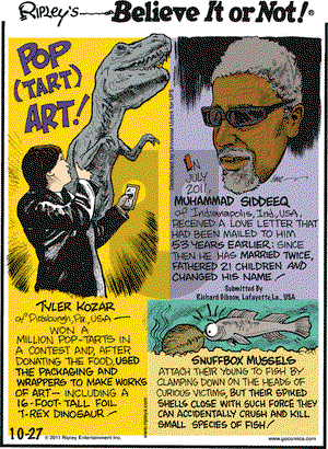 Ripley's Believe It or Not - Thursday October 27, 2011 Comic Strip