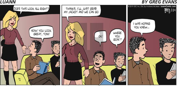 Luann on Sunday March 24, 2019 Comic Strip