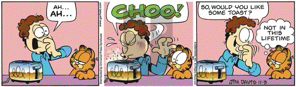 Garfield on Wednesday November 3, 2004 Comic Strip