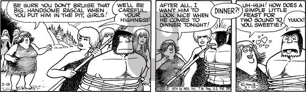 Alley Oop on Tuesday March 19, 1974 Comic Strip