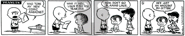 Peanuts on Wednesday October 29, 1952 Comic Strip