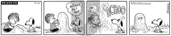 Peanuts on Saturday July 21, 1962 Comic Strip