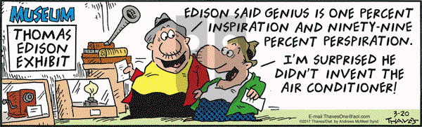Frank and Ernest on Monday March 20, 2017 Comic Strip