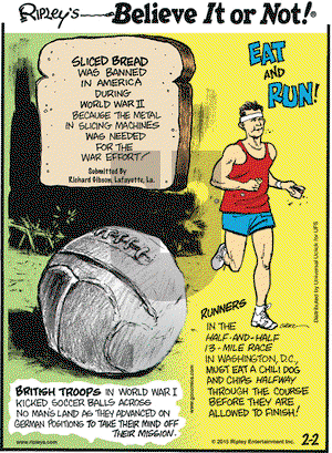 Ripley's Believe It or Not on Monday February 2, 2015 Comic Strip