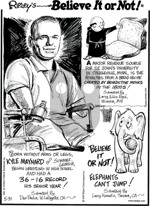 Ripley's Believe It or Not on Friday August 26, 2005 Comic Strip