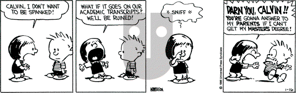 Calvin and Hobbes on Thursday January 16, 1986 Comic Strip