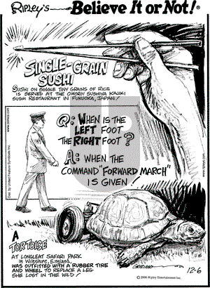 Ripley's Believe It or Not on Wednesday December 6, 2006 Comic Strip