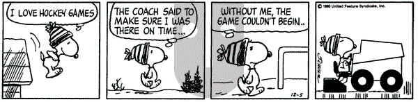 Peanuts on Friday December 5, 1980 Comic Strip