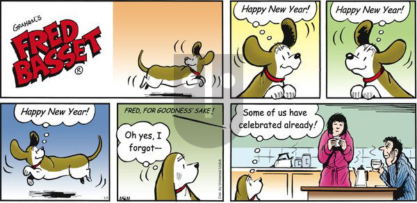 Fred Basset on Sunday January 1, 2012 Comic Strip