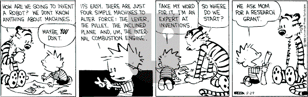Calvin and Hobbes - Tuesday August 29, 1989 Comic Strip