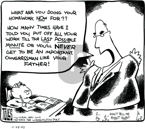 Tom Toles on Monday November 24, 2003 Comic Strip