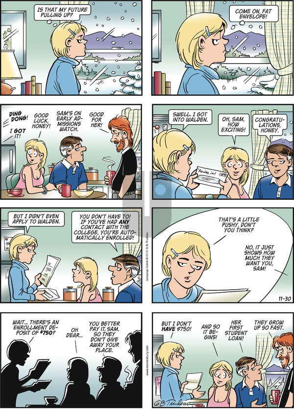 Doonesbury on Sunday November 30, 2014 Comic Strip