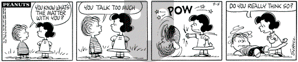 Peanuts on Saturday September 5, 1964 Comic Strip