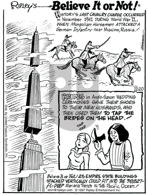 Ripley's Believe It or Not on Friday December 19, 1997 Comic Strip