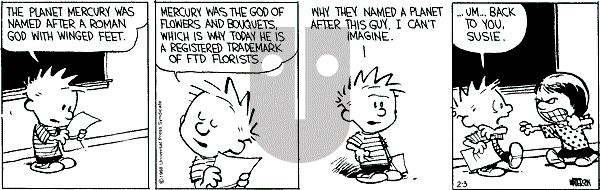 Calvin and Hobbes - Wednesday February 3, 1988 Comic Strip
