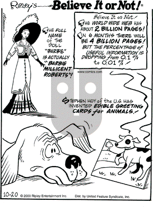 Ripley's Believe It or Not on Friday October 20, 2000 Comic Strip