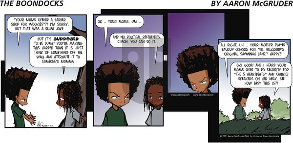 The Boondocks on Sunday May 6, 2001 Comic Strip