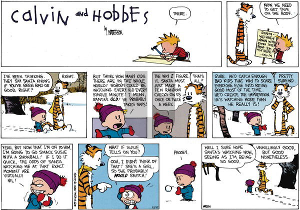 Calvin and Hobbes - Sunday December 16, 1990 Comic Strip
