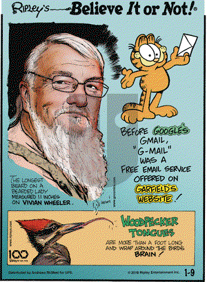 Ripley's Believe It or Not on Wednesday January 9, 2019 Comic Strip